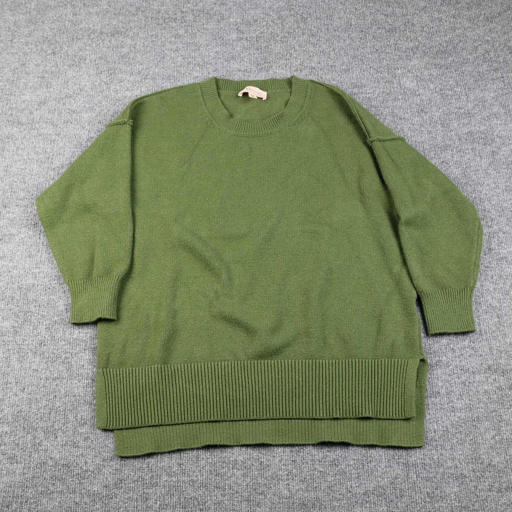 Philosophy Woman Sweater Womens 1X Green Tunic Pullover Ribbed Hem Plus Size